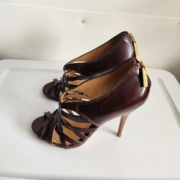 L.A.M.B Brown Strappy Stilettos/Heels Size 8.5 - Picture 5 of 9